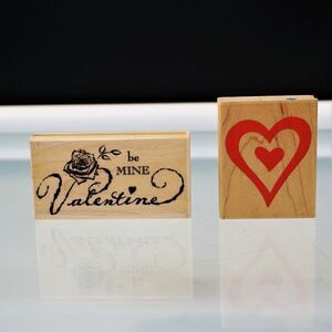 Be My Valentine Stamps New Valentine Heart Rubber Stamps Lot of 2